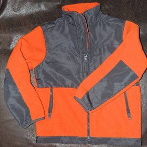 Orange Fleece Zip Up Jacket - Youth 8/M